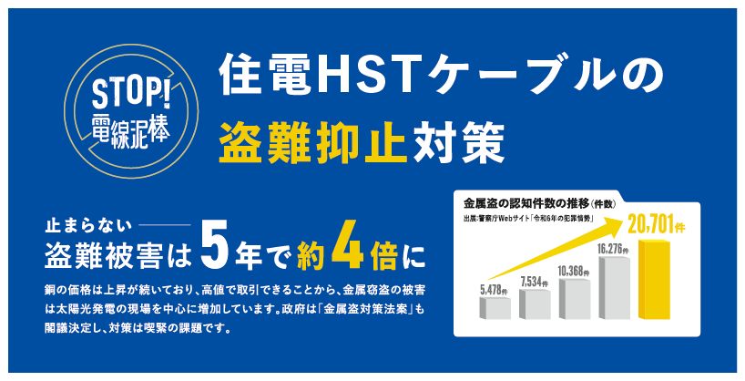 住電HSTケーブルの盗難抑止対策